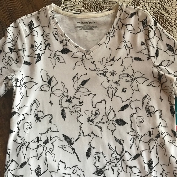 Westbound Petites V-Neck Shirt - Picture 2 of 5